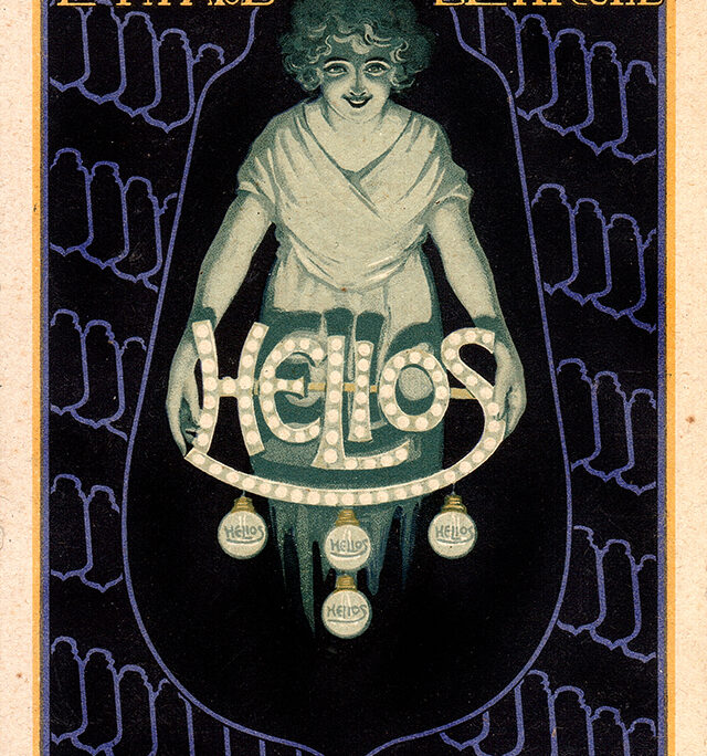Helios – Fabbrica italiana lampade elettriche – Cartoncino promozionale